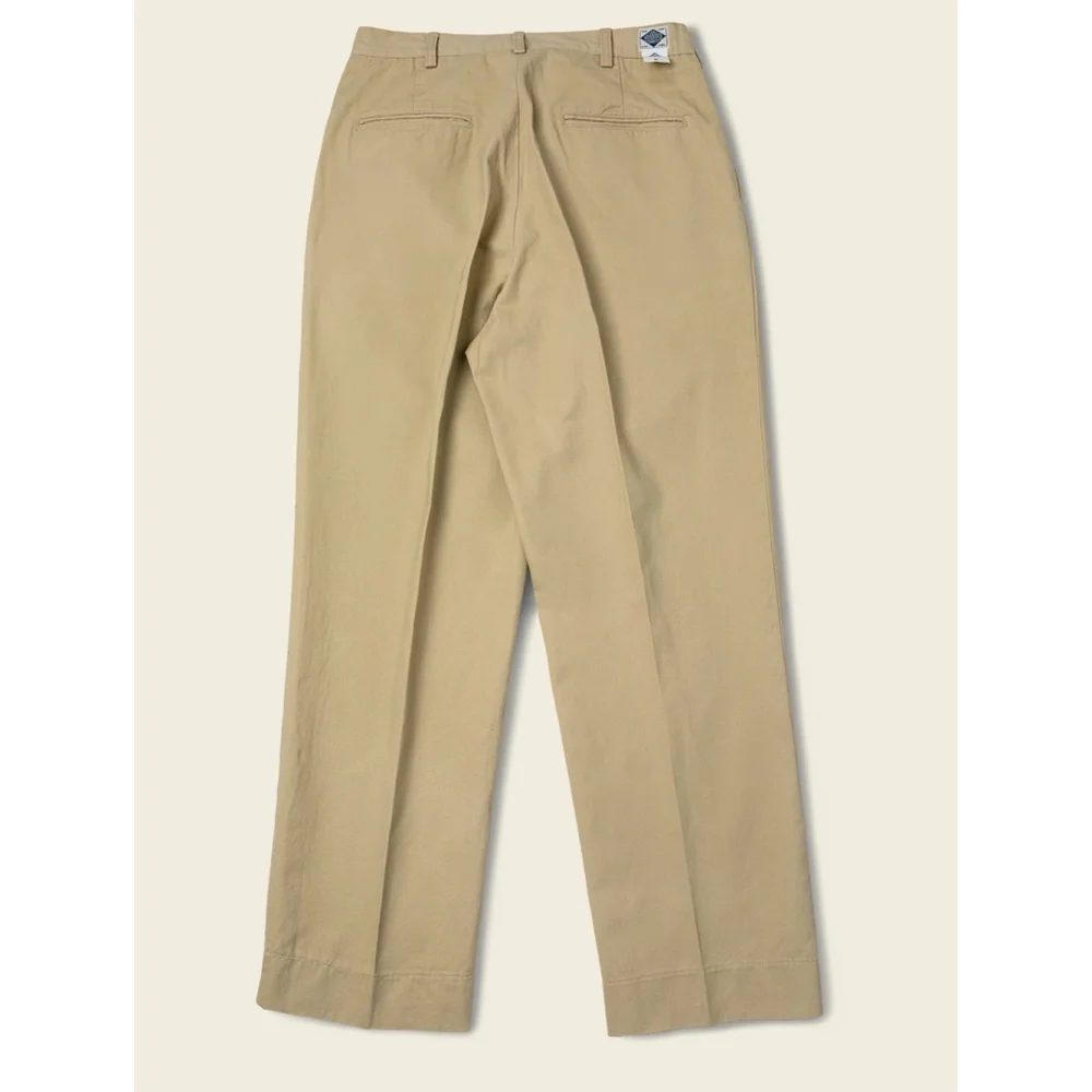 Old Money Style 1930s IVY Style Double Pleated Chino Academia Trousers 32 Khaki